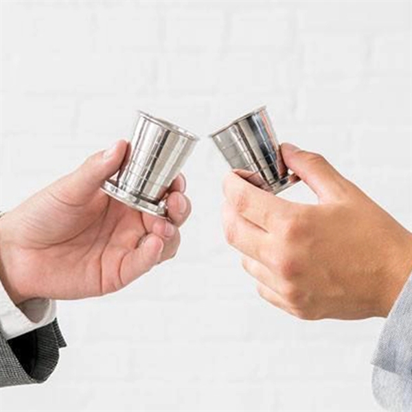 Collapsible Shot Glass With Key Chain - Image 3