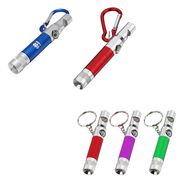 Multi-tool LED Whistle Flashlight Keychain/Carabiner