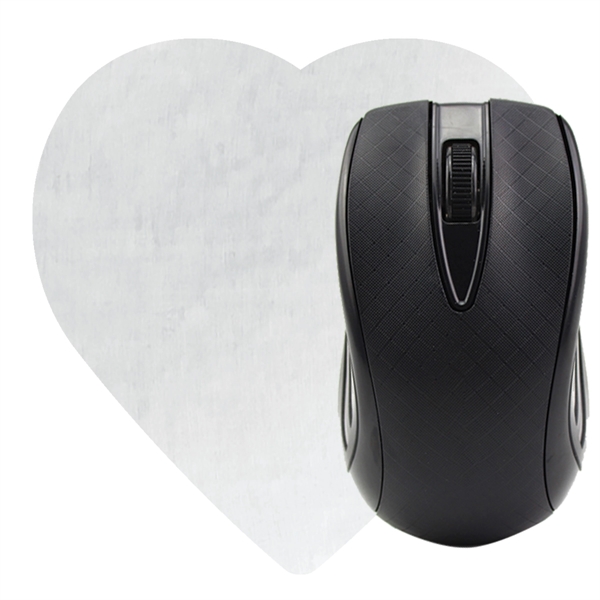 Heart Shaped Computer Mouse Pad - Dye Sublimated - Image 3