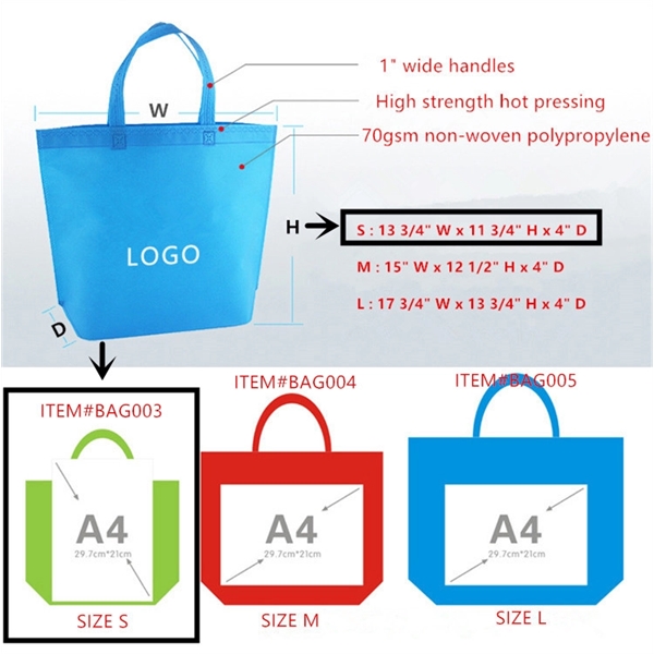 Customize Non-Woven Tote Bag (12 7/8" W x 10 1/4" H x 4" D) - Image 2