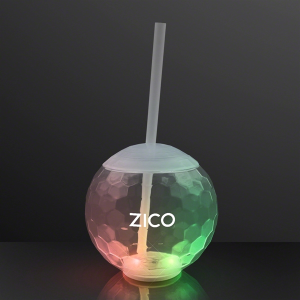 Light Up Ball Tumbler Glass, Disco Party Cups - Image 1