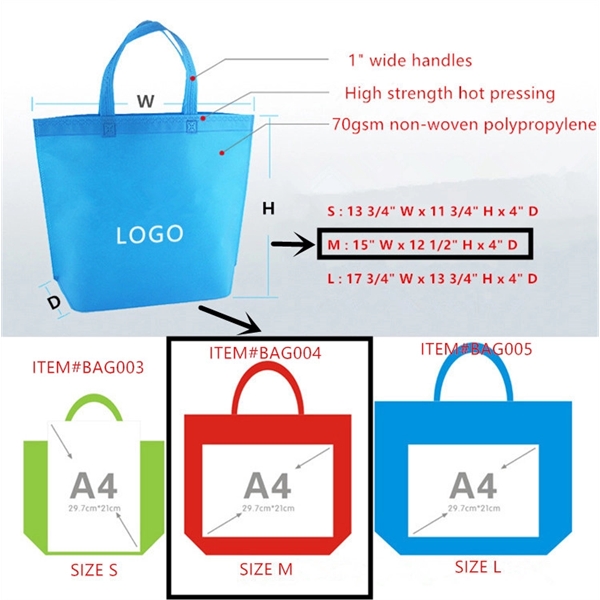 Customize Non-Woven Tote Bag (5" W x 12 1/2" H x 4" D) - Image 2