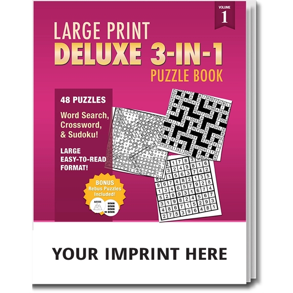 PUZZLE PACK,  Large Print Deluxe 3-in-1 Puzzle Book - Image 2