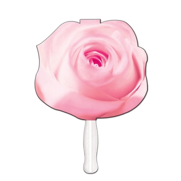Rose Sandwiched Hand Fan Full Color - Image 2