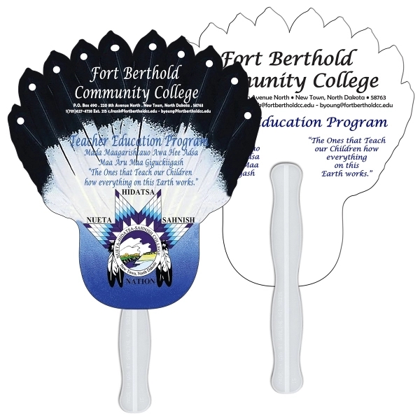 Feather Hand Fan Full Color - Image 4