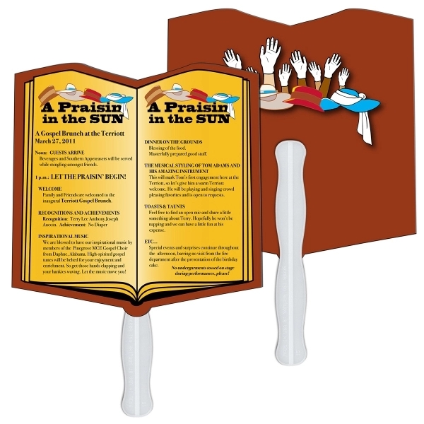 Open Book Hand Fan Full Color - Image 4
