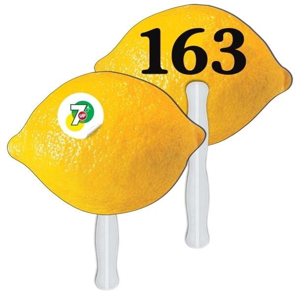 Lemon/Lime Auction Hand Fan Full Color - Image 2
