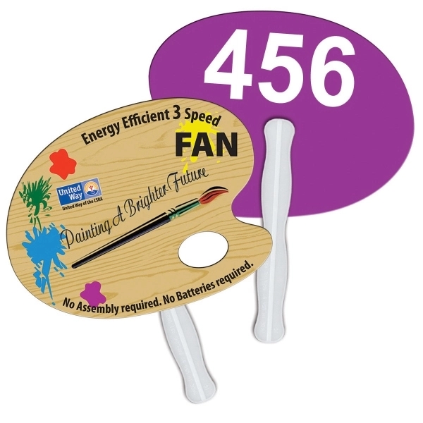 Artist Pallet Auction Hand Fan Full Color - Image 2