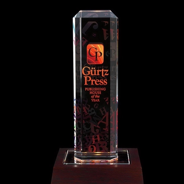 Vertical Highlight Award with Lighted Base - Image 1