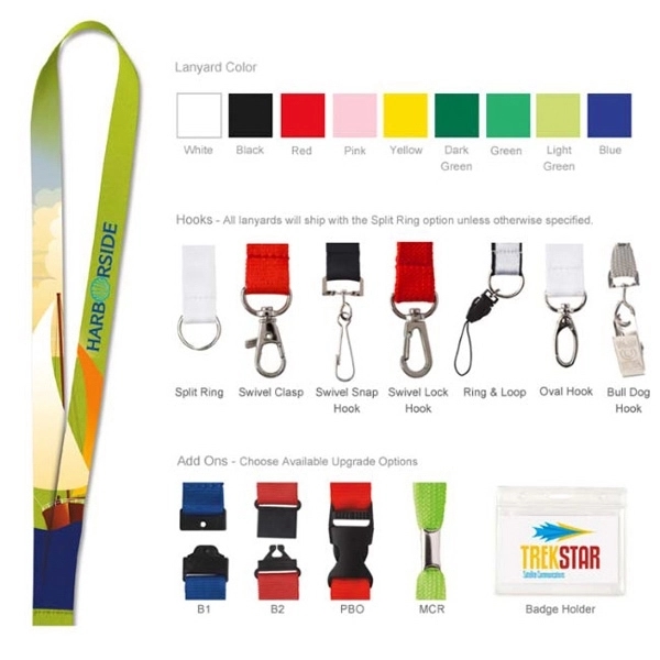 5/8" Polyester 4 Color Lanyard - Image 2