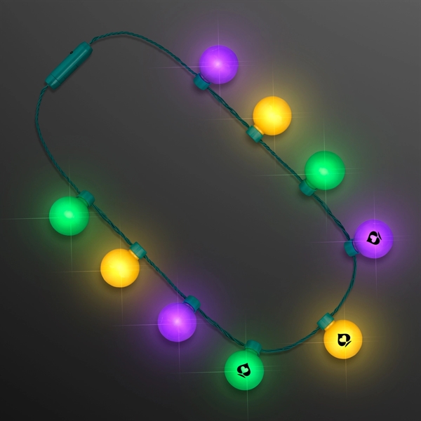 Mardi Gras Light Globes Party Necklace - Image 1