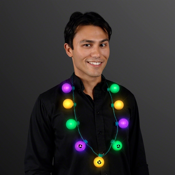 Mardi Gras Light Globes Party Necklace - Image 3