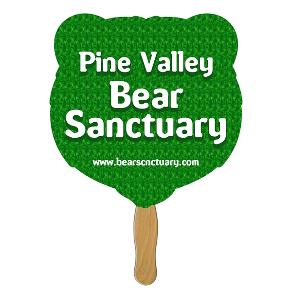 Grizzly Bear Hand Fan Full Color - Image 1