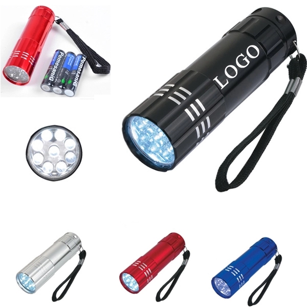 9 LED Aluminum Mini Flashlight - Image 1
