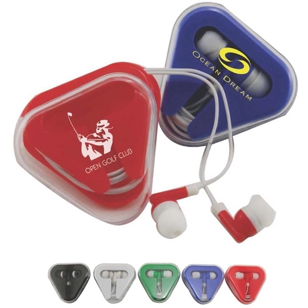 Earbuds in triangle case - Image 1