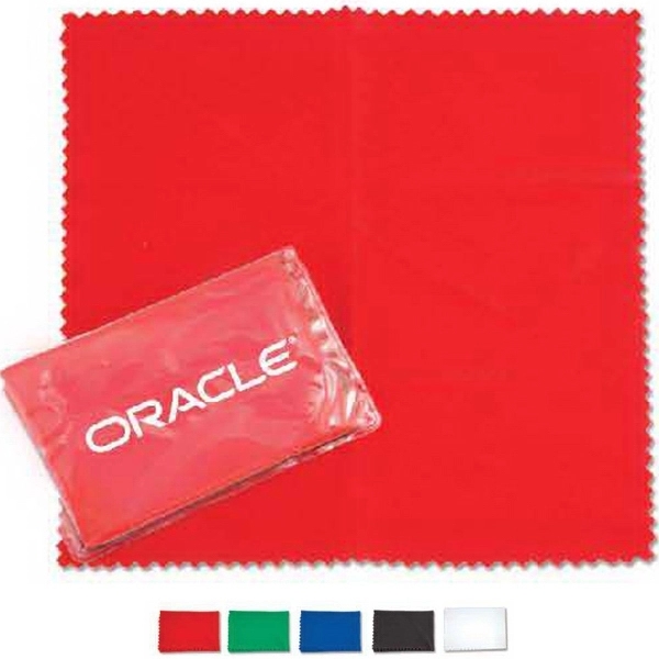 Colored Microfiber Cloth in Clear Pouch - Image 1