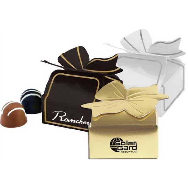 Bow Box with Four Chocolate Truffles - Image 1