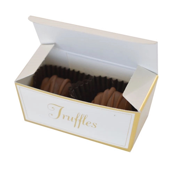 Two Chocolate Truffles in Gold Box - Image 2