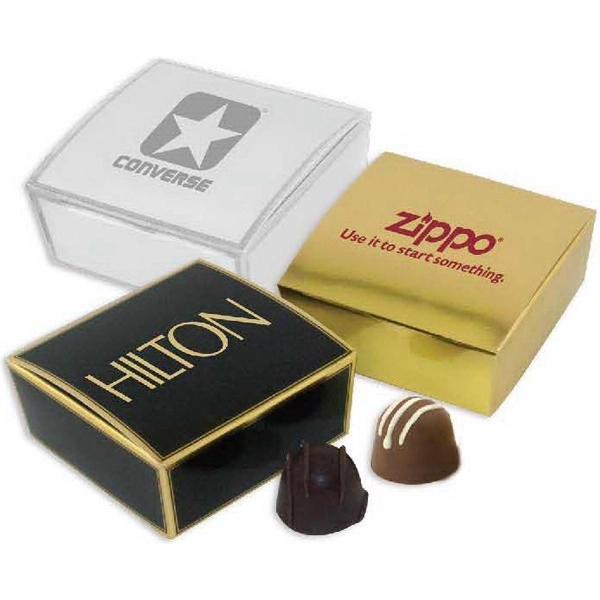 Four Chocolate Truffles in Box - Image 1