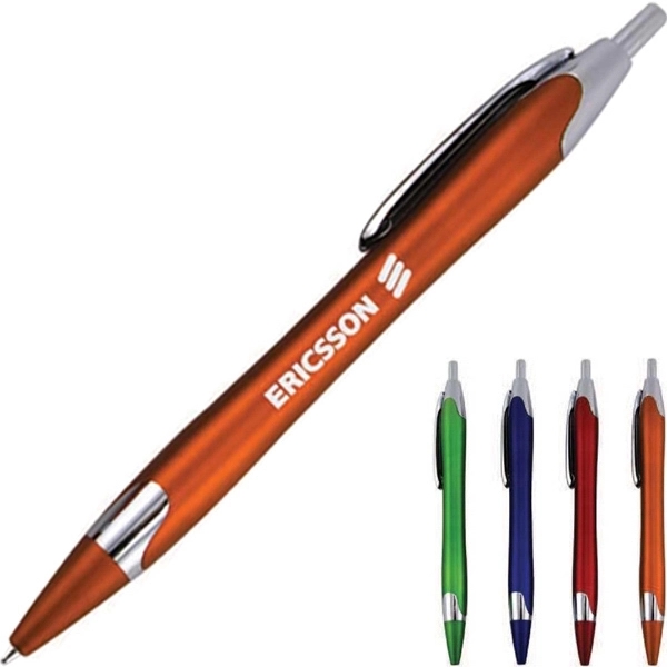 Matte colored barrel click pen
