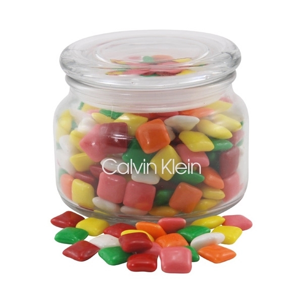 Mini Chicklets Gum in a Glass Jar with Lid