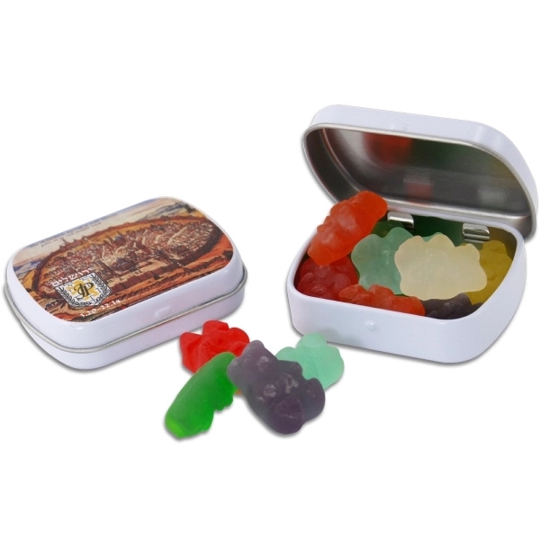 Pocket Hinged Tin with Candy Gummy Bears - Image 1