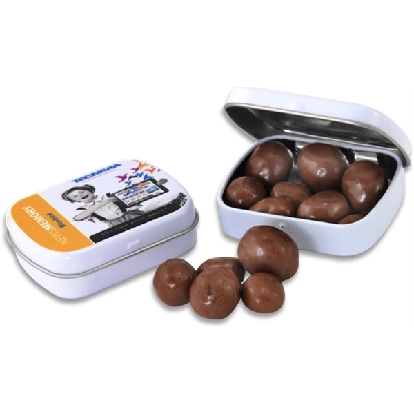 Pocket Hinged Tin with Candy Chocolate Covered Peanuts - Image 1