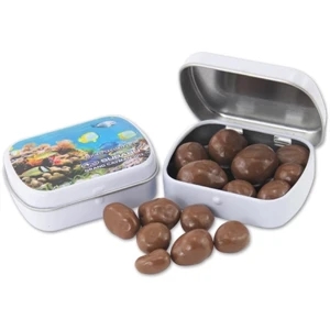 Pocket Hinged Tin with Candy Chocolate Covered Almonds