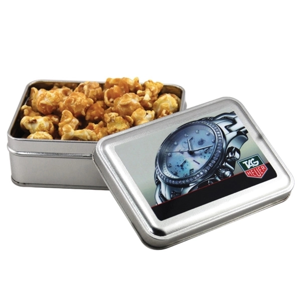Caramel Popcorn in a metal gift box with lid - Image 1
