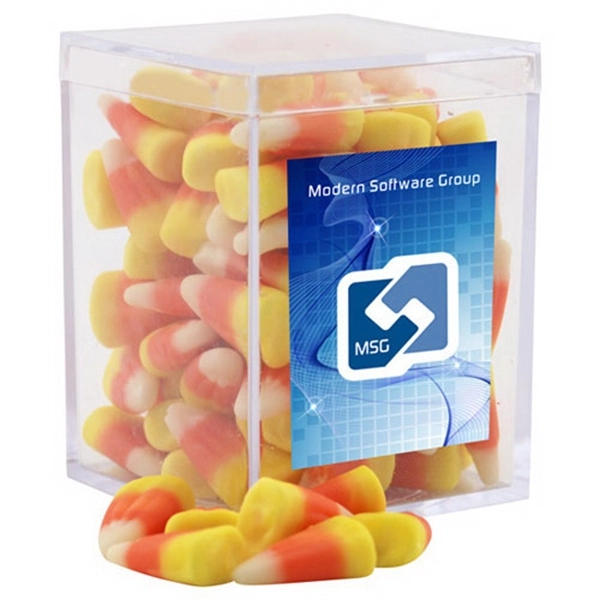 Candy Corn in a Clear Acrylic Square Box - Image 1