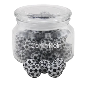 Chocolate Soccer Balls in a Glass Jar with Lid