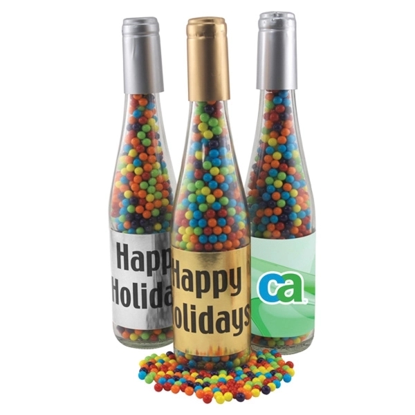 11" Champagne Bottle with Mini Jawbreakers Candy - Image 1