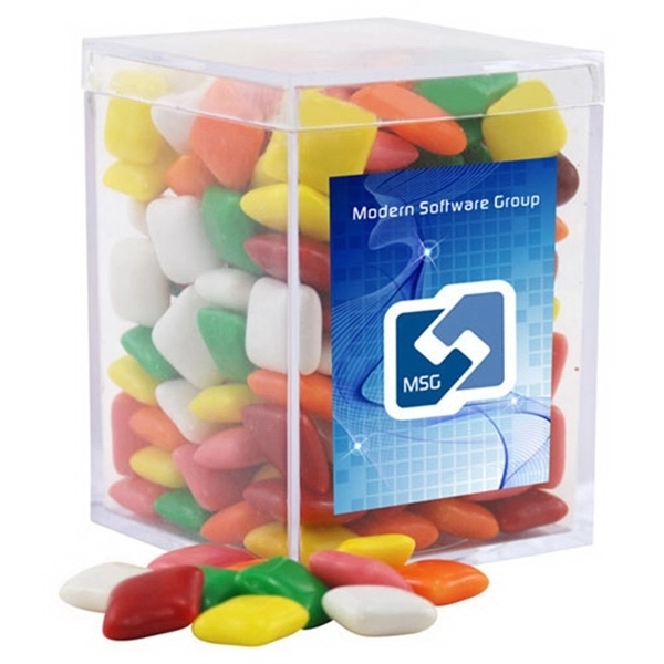 Mini Chicklets Gum in a Clear Acrylic Square Box
