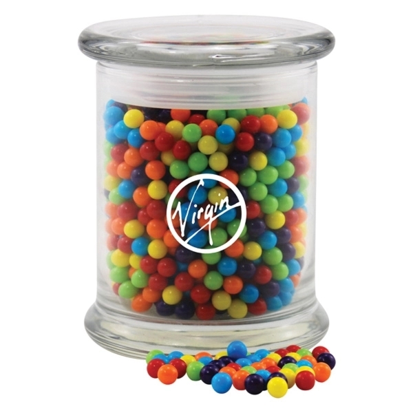 Mini Jawbreakers Candy in a Large Round Glass Jar with Lid