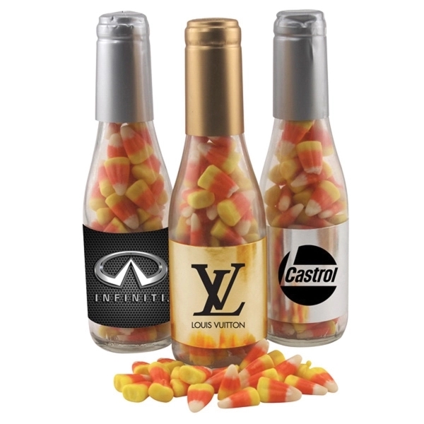 8" Champagne Bottle with Candy Corn - Image 1