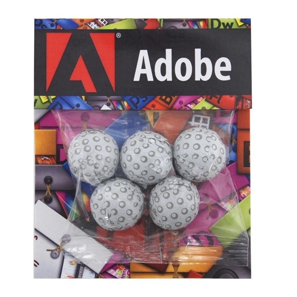 Billboard Full Color Header Candy Bag- Chocolate Golf Balls - Image 1