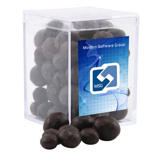 Chocolate Espresso Beans in a Clear Acrylic Square Box - Image 1