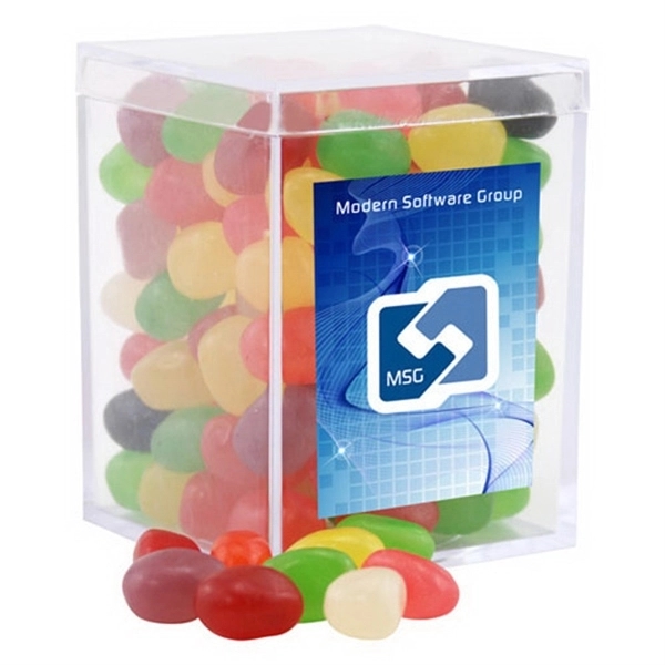 Jelly Beans Candy in a Clear Acrylic Square Box - Image 1