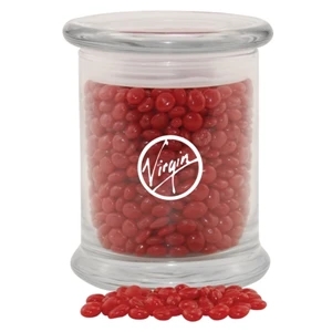 Red Hots Candy in a Large Round Glass Jar with Lid
