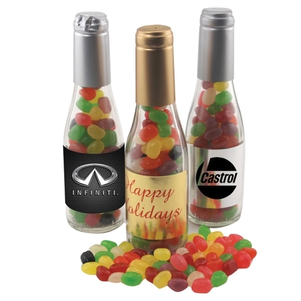 8" Champagne Bottle with Jelly Beans Candy - Image 1