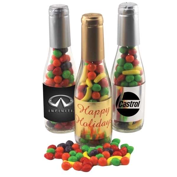8" Champagne Bottle with Runts Candy - Image 1