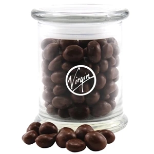 Large Round Glass Jar with Lid-Chocolate Covered Peanuts