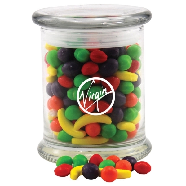 Runts Candy in a Large Round Glass Jar with Lid