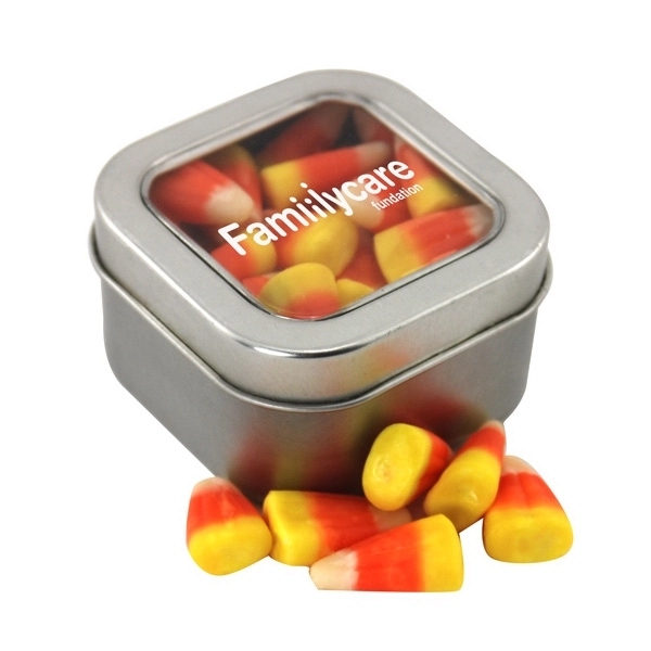 Tin with Window Lid and Candy Corn - Image 1