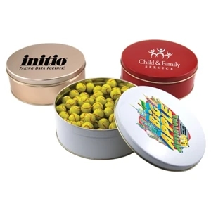 Chocolate Tennis Balls in a Round Tin with Lid-7.25" D