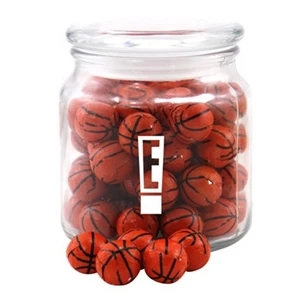 Chocolate Basketballs in a Glass Jar with Lid