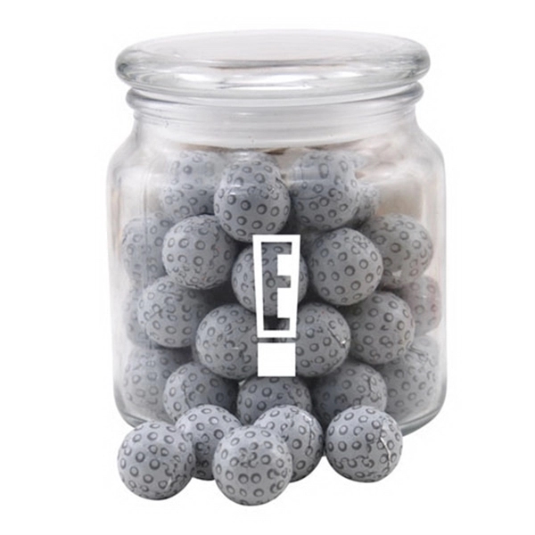 Chocolate Golf Balls in a Glass Jar with Lid - Image 1
