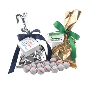 Chocolate Baseballs Favor/Mug Stuffer Bags with Ribbon