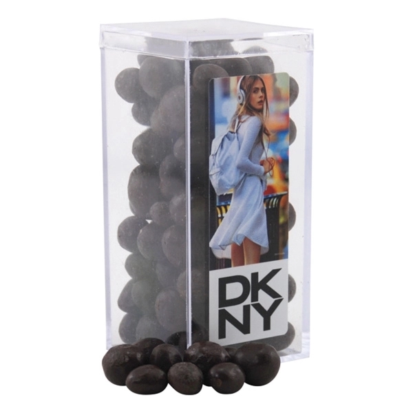 Chocolate Espresso Beans in a Clear Acrylic Square Tall Box - Image 1
