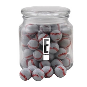 Chocolate Baseballs in a Glass Jar with Lid